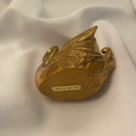 Solid Brass Swan Candleholder Set plus a single candleholder for a trio of light - Picture 5 of 9